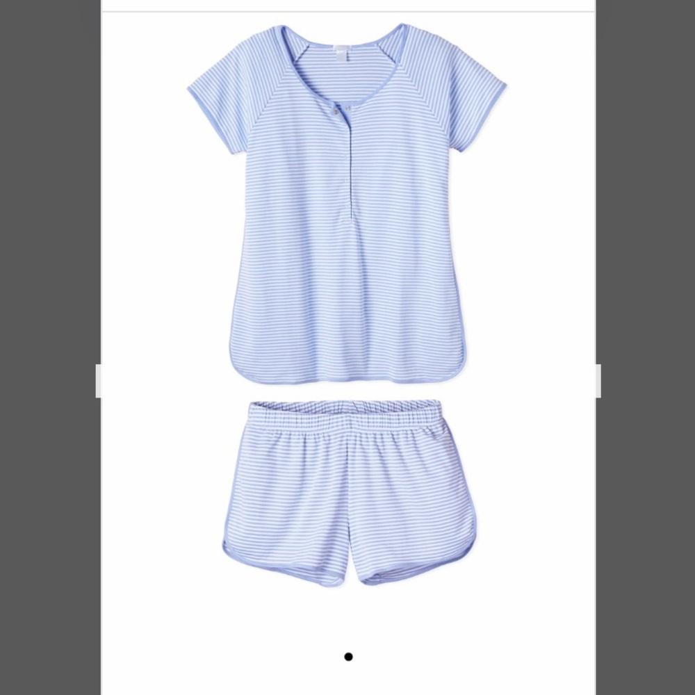 Lake Pajamas- Pima Maternity Short Set (Hydrangea)